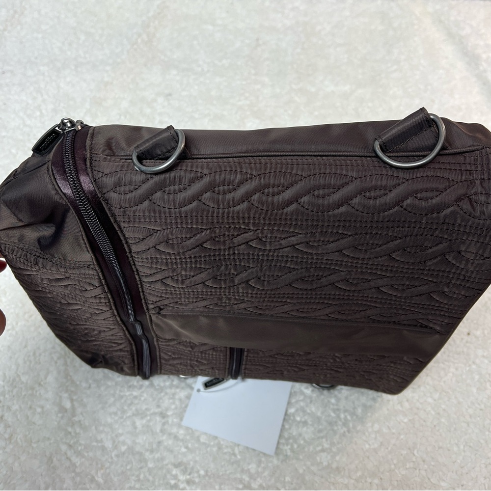 Baggallini Quilted Captivate Backpack Messenger Sholder Bag - Dark Brown NWOT - Picture 5 of 16